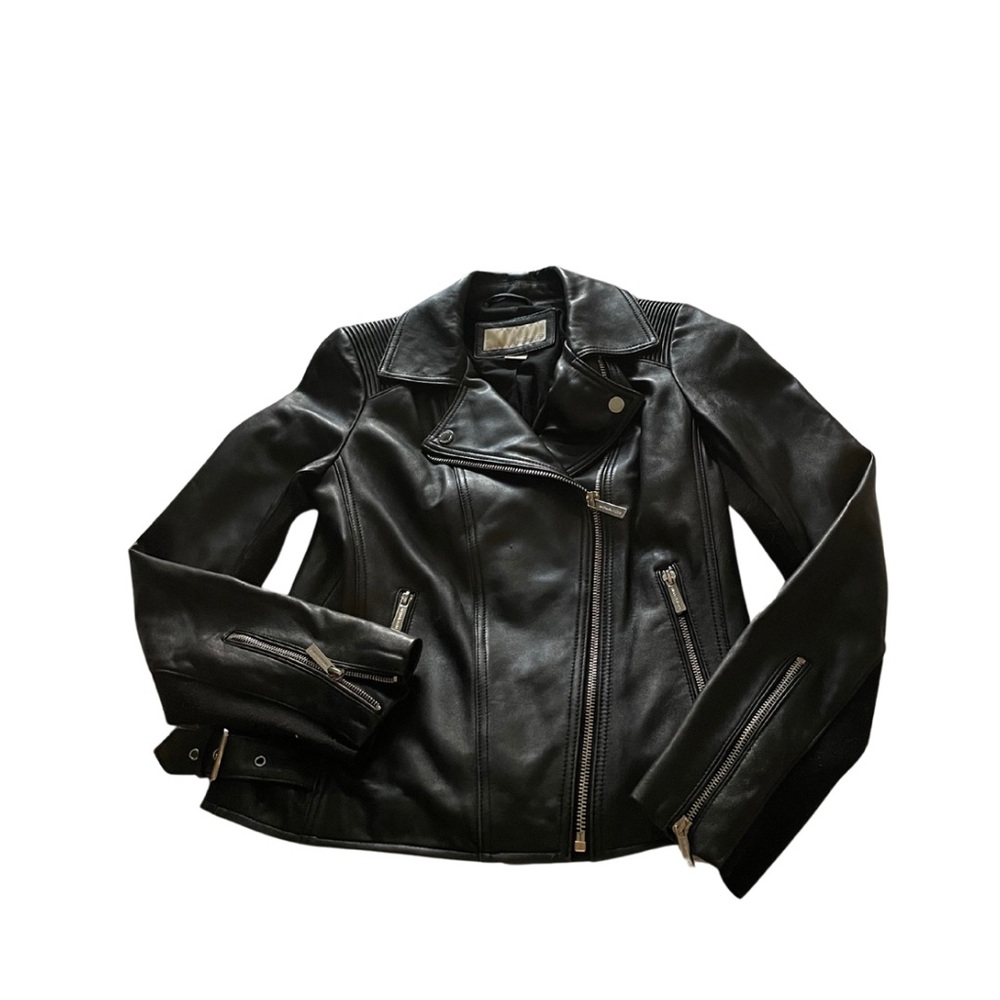 Michael Kors Black Moto Leather Jacket size small